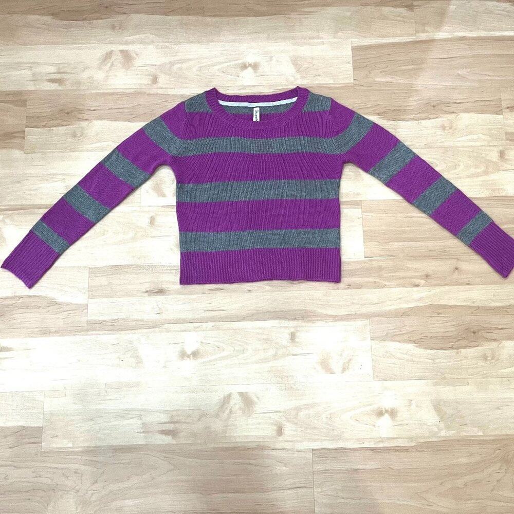 Aeropostale Light Purple and Light Grey Stripes Sweater